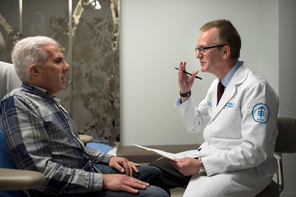 Head and Neck Cancer Surgeon, Ian Ganly, with a patient from MSK Westchester