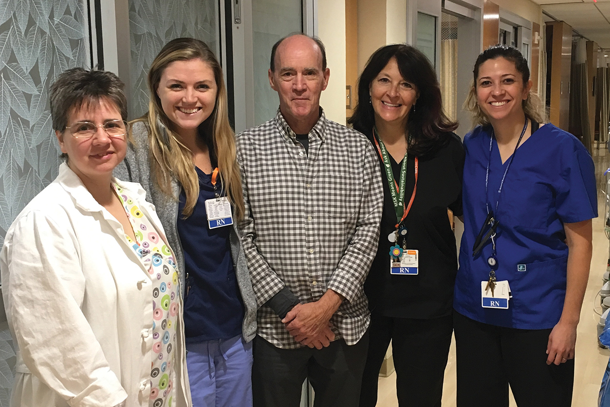 A group of nurses with a patient