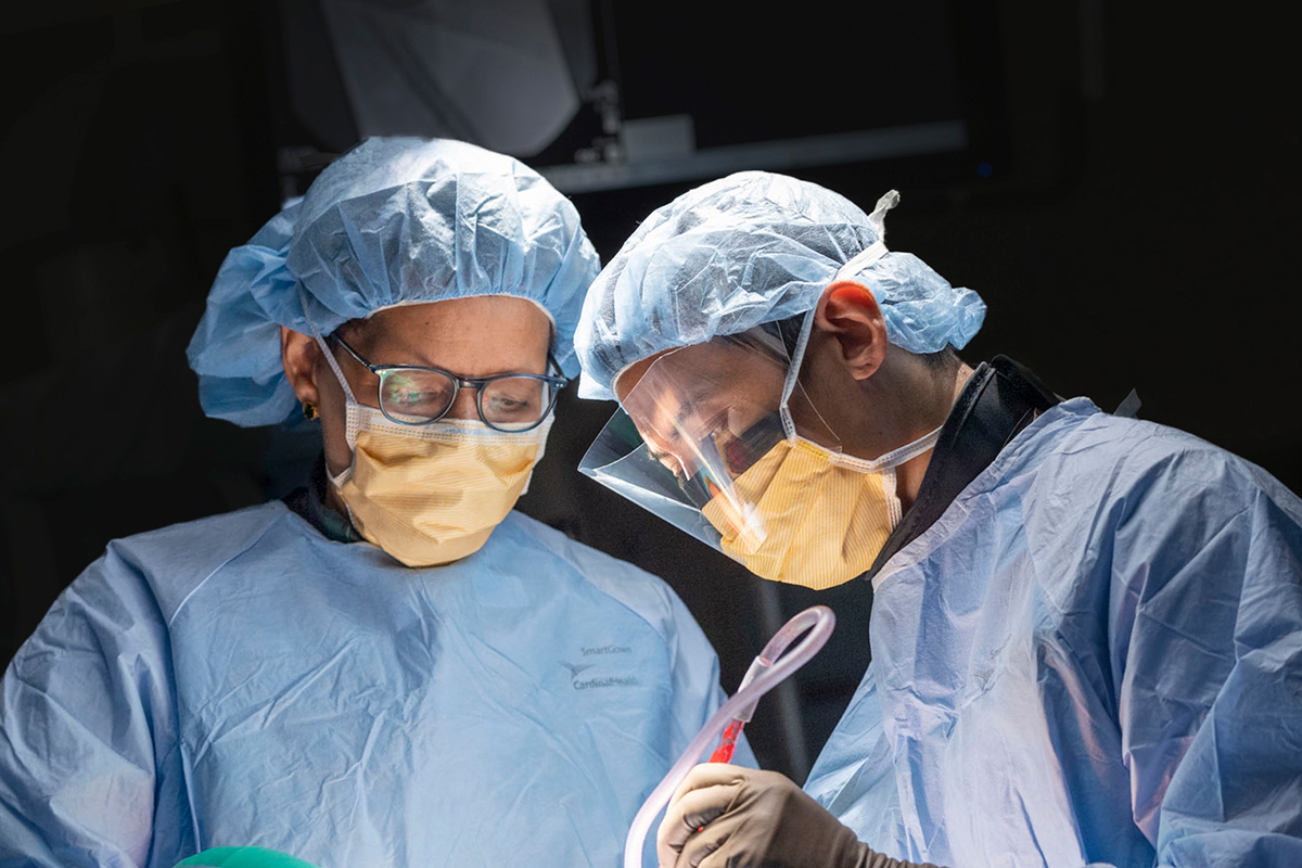 two surgeons operating