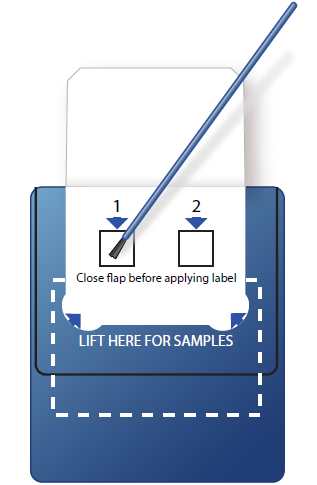 Figure 3. Rub the brush inside the square marked “1”