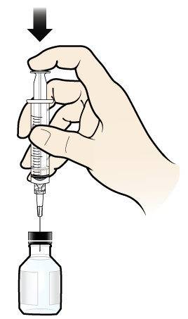 Figure 1. Injecting air into the vial